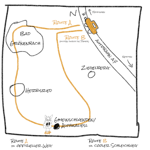 Alpakaliesl Wegbeschreibung