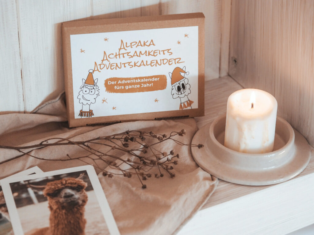 Adventskalenderkarten mit Alpaka